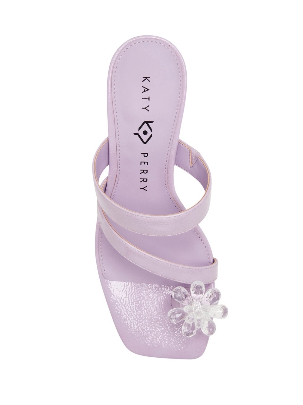 Katy Perry The Tooliped Flower Heeled Sandals - Lilac Flower-Strap Slide Sandal